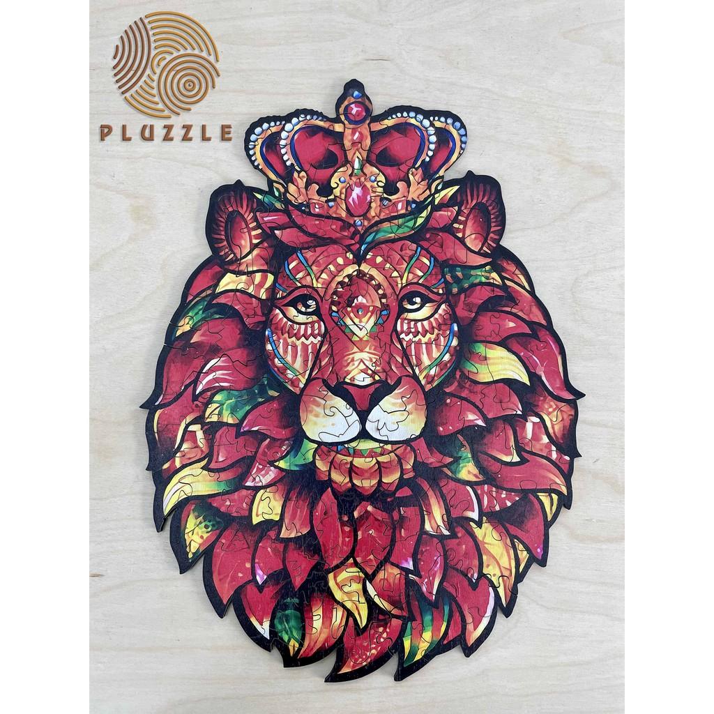 Bộ xếp hình gỗ đồ chơi puzzle ghép hình con vật độc đáo – Sư tử – PZ032