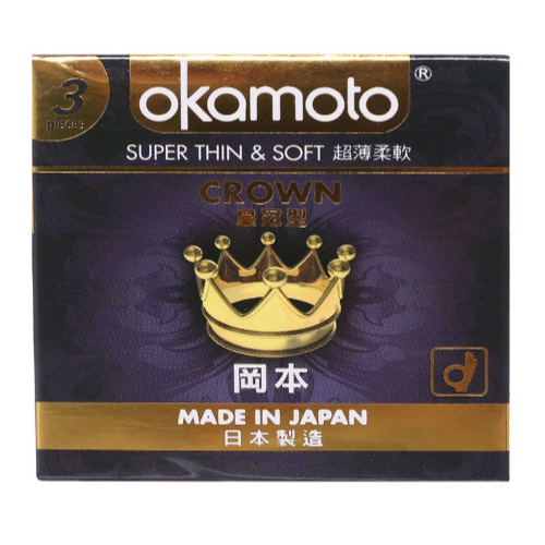 Okamoto Crown - Bao Cao Su Siêu Mỏng - Ôm Khít - Mềm Mại - Xuất Xứ Nhật Bản 