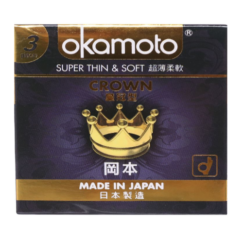 Okamoto Crown - Bao Cao Su Siêu Mỏng - Ôm Khít - Mềm Mại - Xuất Xứ Nhật Bản
