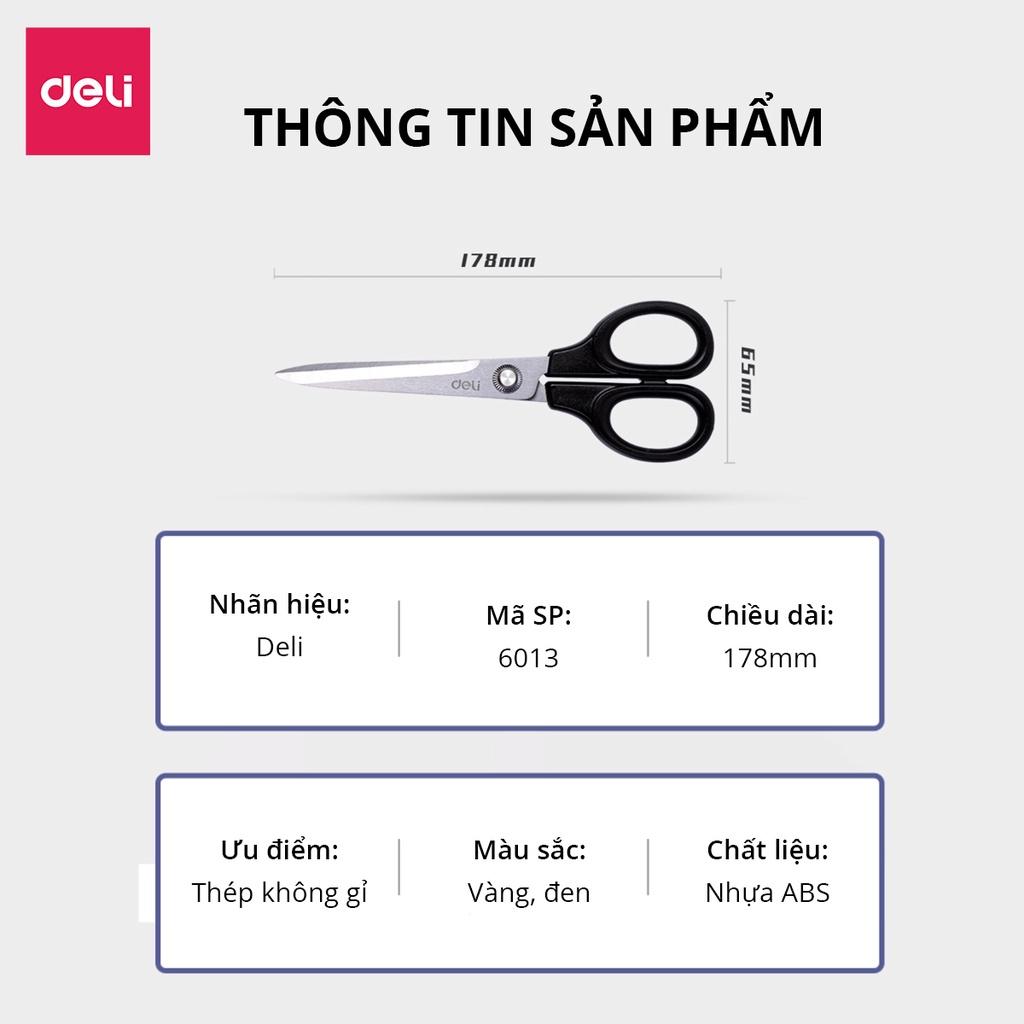 Kéo Văn Phòng Học Sinh Thủ Công 178mm Deli - 6013