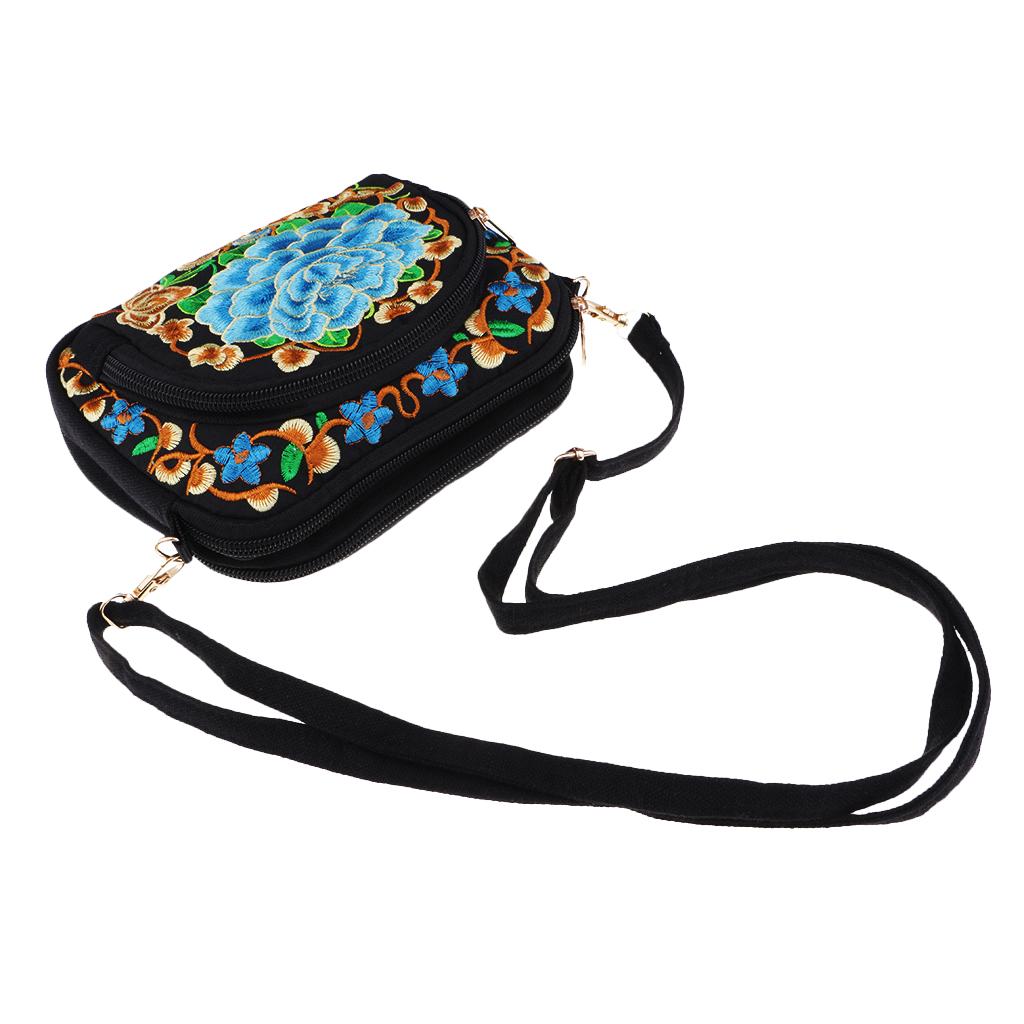 Fashion Ladies Embroidery Canvas Polyester Cotton Crossbody Bag Shoulder Bag Shoulder Bag Travel Bag