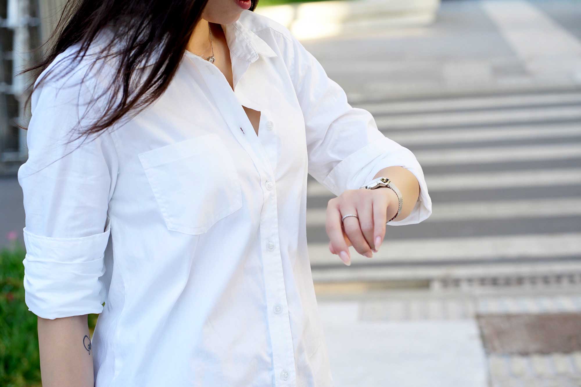 Áo Sơ Mi Trắng Oversized Tay Dài - White Oversized Button Down Shirt
