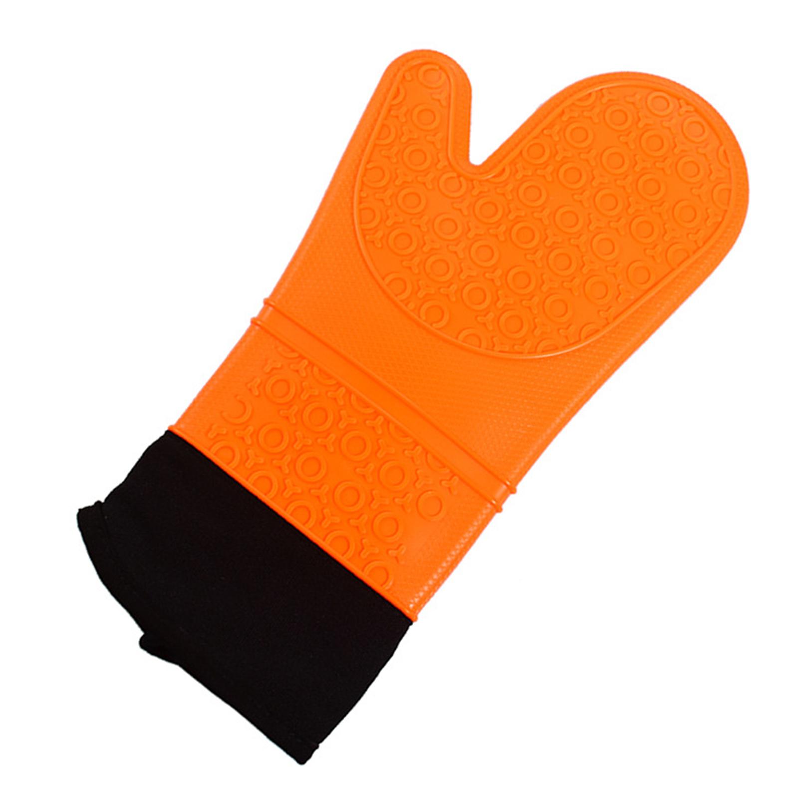 Găng tay cách nhiệt, chống trượt có lớp lông bên trong mang khi tiếp xúc với lò vi sóng, lò nướng