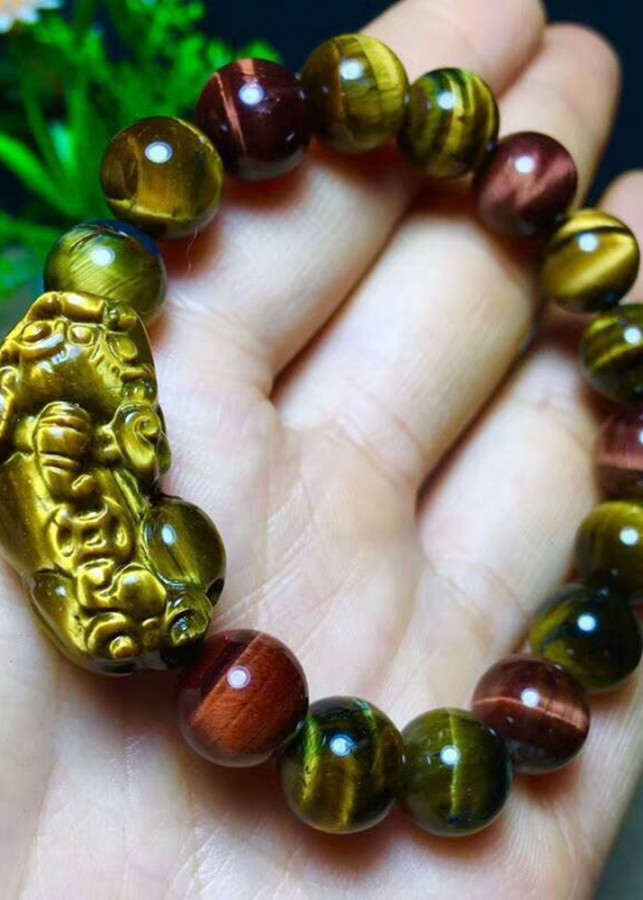 Vòng Tay Tỳ Hưu Opal Mắt Hổ Tự Nhiên 10MM