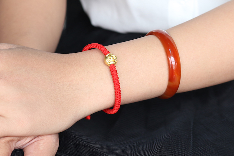 Vòng Tay Charm Hoa Bạc Bọc Vàng Ngọc Quý Gemstones GA149