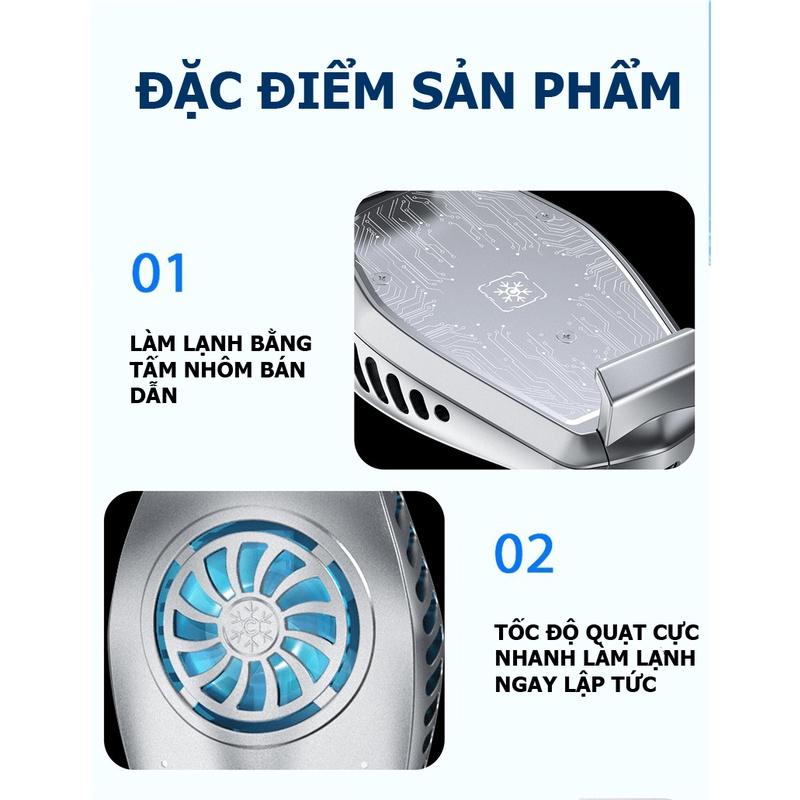 Đế tản nhiệt điện thoại K3 làm lạnh bán dẫn có đèn LED siêu đẹp tốc độ quạt 7000 vòng/ phút