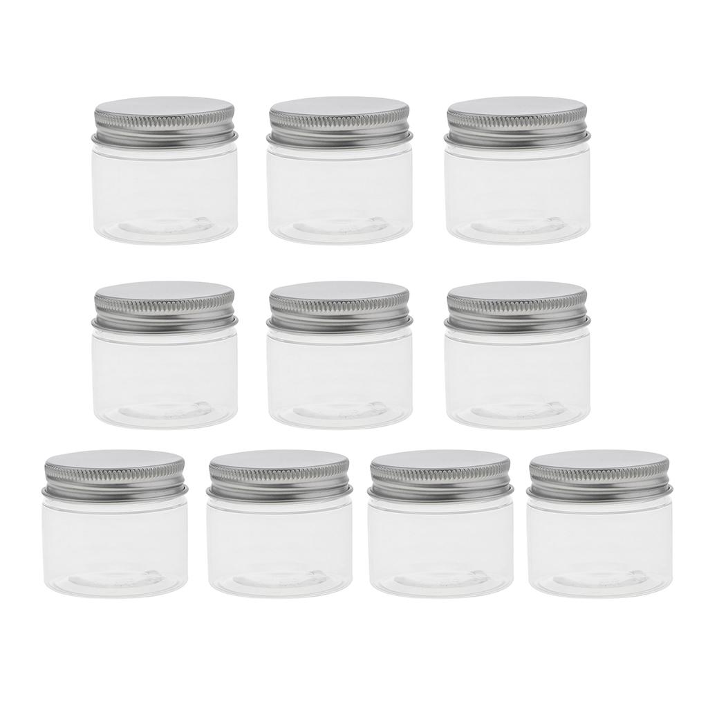 2x10pcs Empty Cosmetic Pots Lip Balm Container Jar Aluminum Cap Tins 50ml