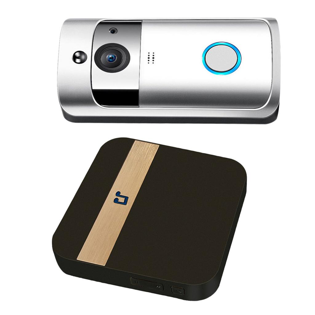 Wireless WiFi Video Doorbell 2Way Talk Chime  1080P UK Silver