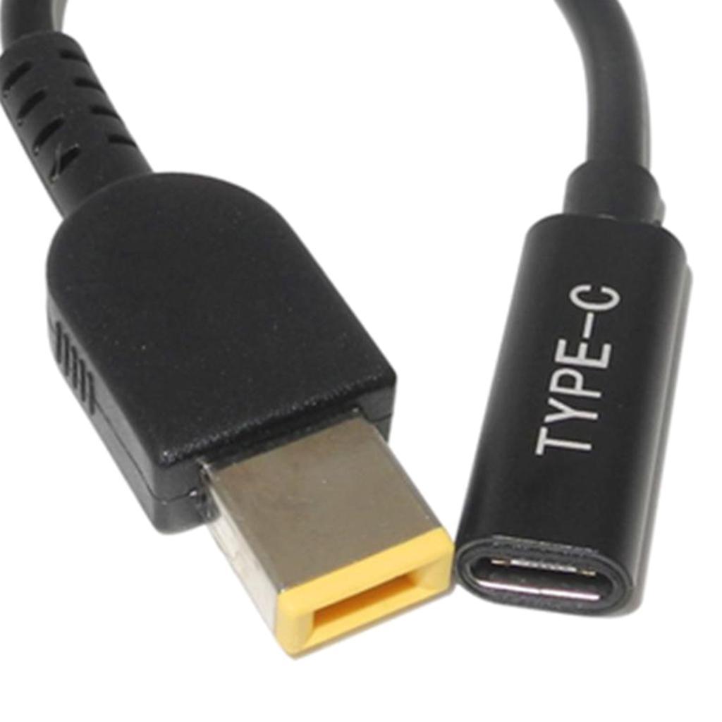 Laptop Power Cable USB Type-C Female To Square Plug Charger For Lenovo