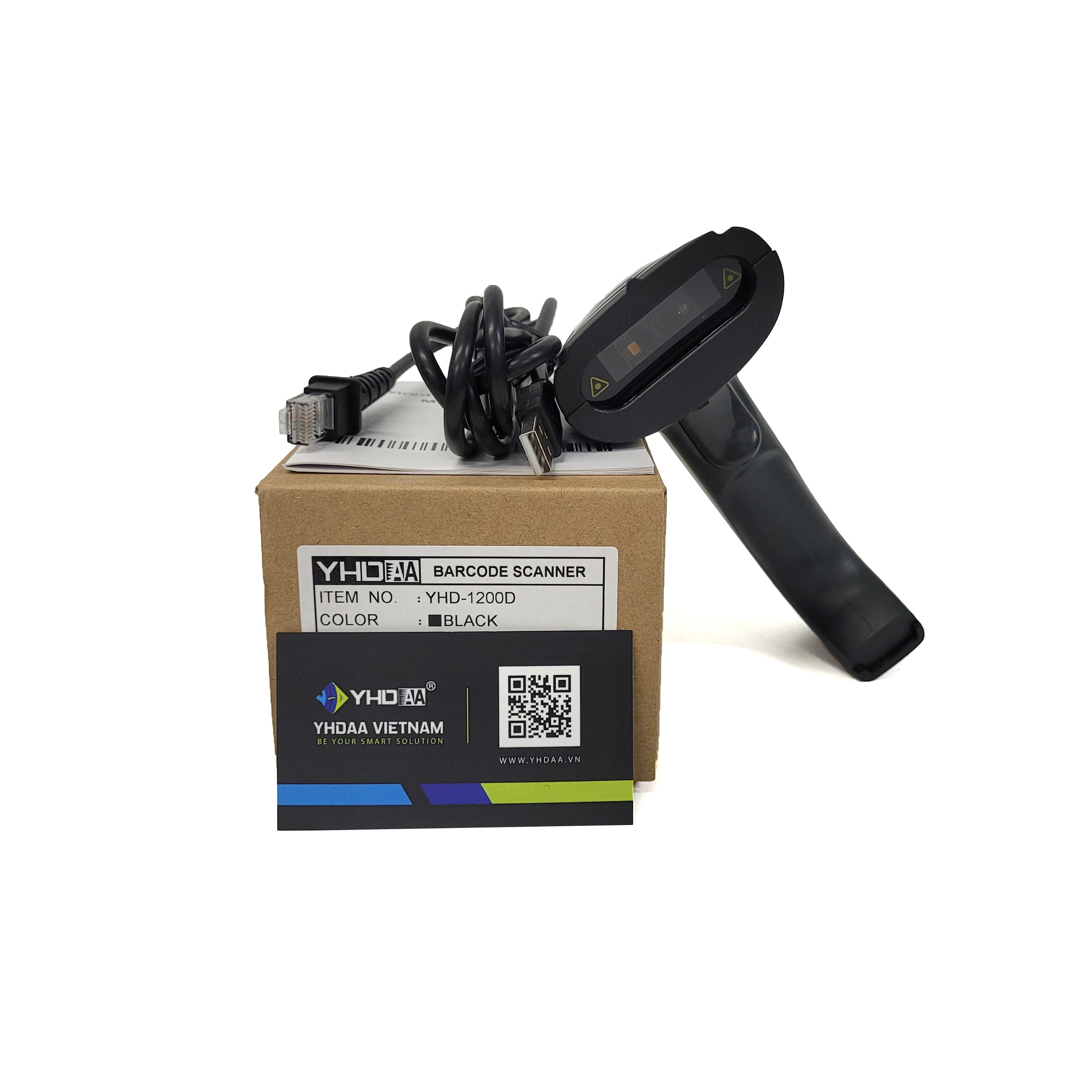 Máy quét mã vạch cầm tay mẫu mới YHD 1200D đọc mã vạch Barcode 1D Qrcode 2D dùng dây trực tiếp cắm cổng USB Máy tính, Laptop - Hàng Nhập Khẩu