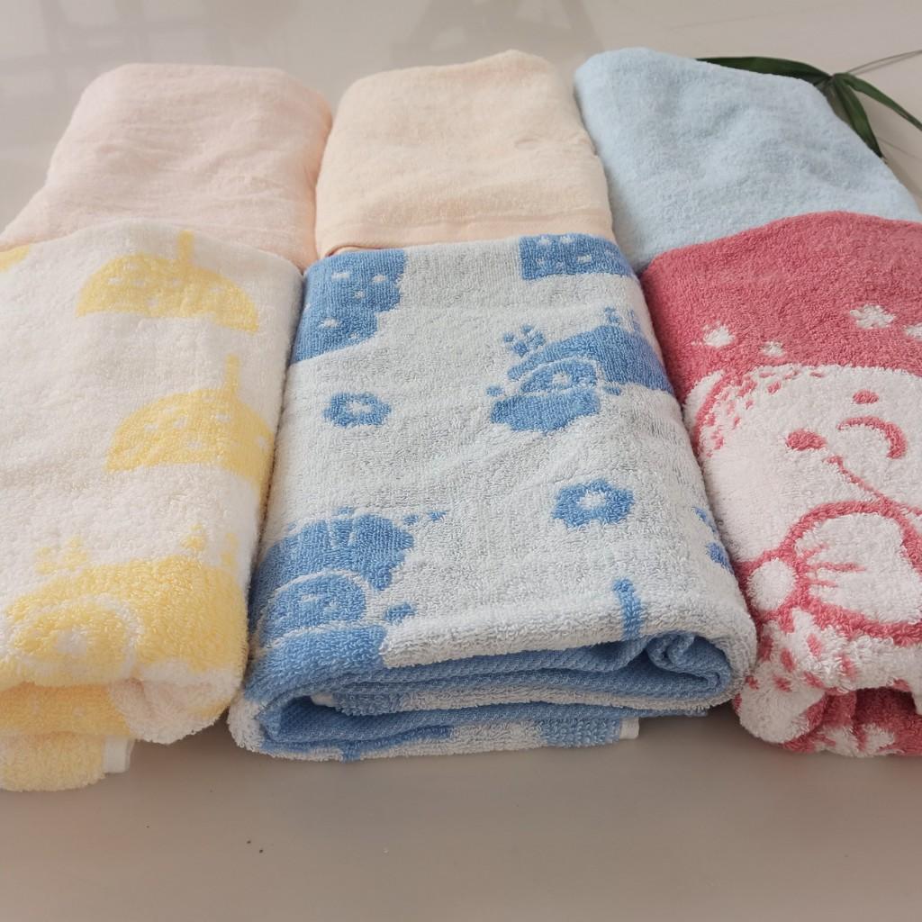 Khăn Tắm cao cấp, sợi bông 100% Cotton Tự Nhiên, An toàn cho bé, mềm mại, thấm hút tốt, kích thước 50x100cm, Đủ màu