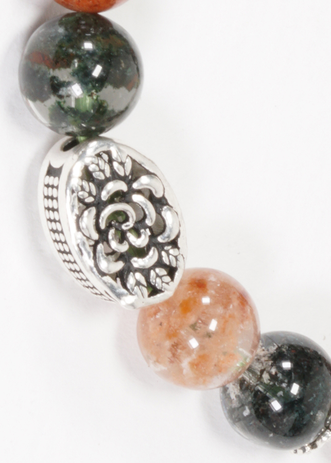 Vòng Thạch Anh Ưu Linh Đa Sắc Phối Charm Hoa Bạc Ngọc Quý Gemstones