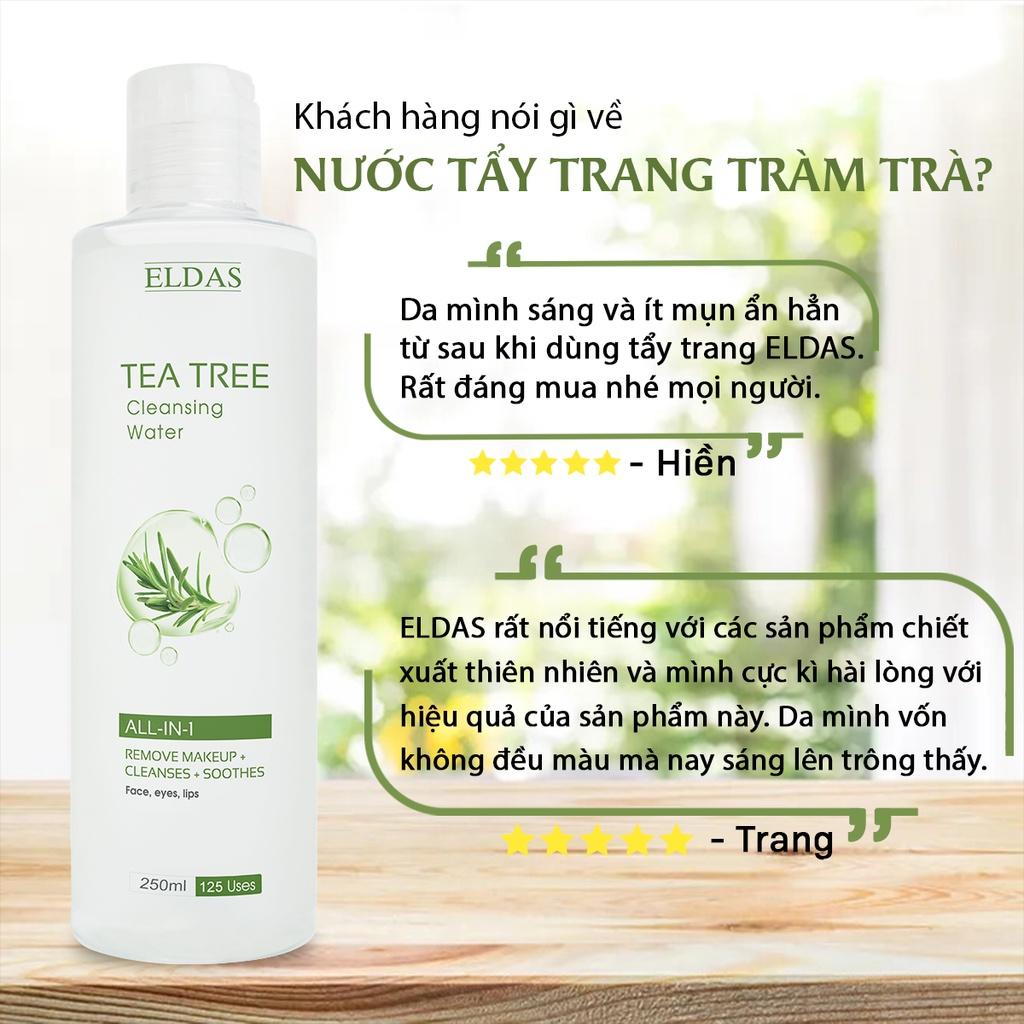 Nước tẩy trang da dầu mụn ELDAS, tinh chất TRÀM TRÀ, sạch sâu không cồn thẩm thấu nhanh giảm kích ứng ELDAS 250ml