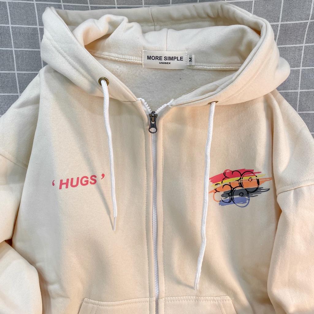 Áo Khoác Hoodie Zip XOXO Form Rộng Vải Nỉ Bông Tay Dài Phong Cách Trẻ Trung Nam Nữ Unisex (Ảnh Thật/ Có Sẵn)