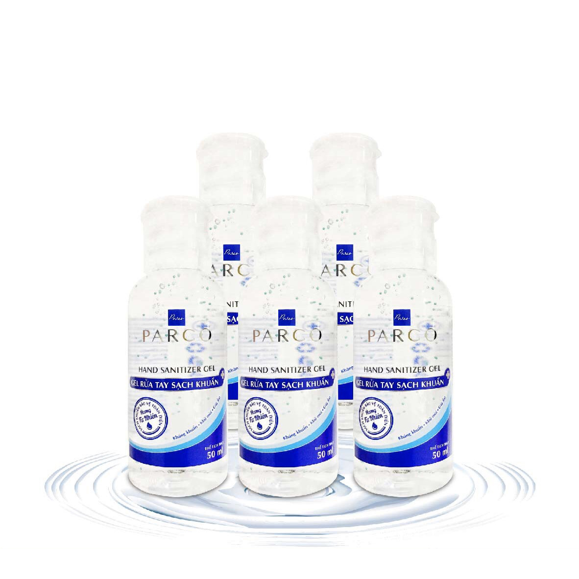 Gel rửa tay Parco - Combo gel rửa tay khô tiết kiệm sương sương ( 5 chai 50ml )