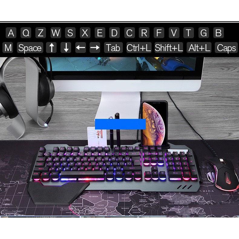 Bàn Phím Giả Cơ Gaming VINETTEAM GẤU TRÚC K618 Super Pro New 2020 Led Đổi Màu 10 Chế Độ Led Khác Nhau Ngang Phím Cơ -Có Khe Để Điện Thoại -Hàng Nhập Khẩu