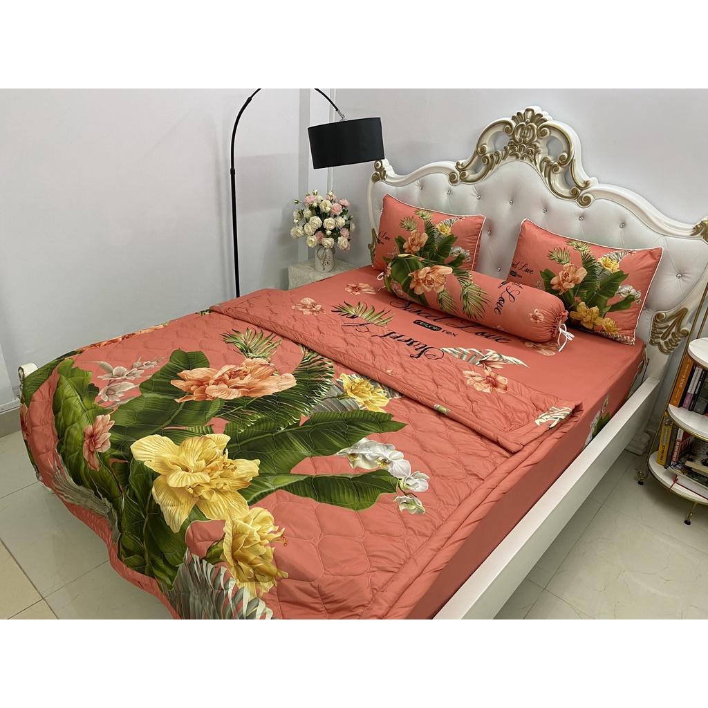 Bộ Drap mền gối thun Ý 5D Cao Cấp , mát lạnh, thấm hút tốt// có mền lẻ