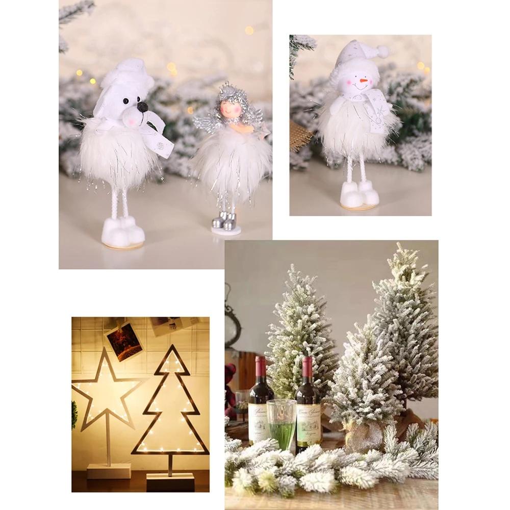 Búp bê đứng bằng vải lụa bạc dễ thương trang trí nhà cửa/ phòng khách/ phòng ngủ dịp Giáng Sinh/ năm mới