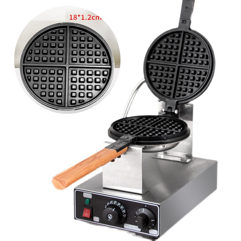 Máy Làm Bánh Kẹp Waffle Đơn Cán Gỗ Công Nghiệp Waffle Baker 220V Machine Iron PVN4681 Tặng Công Thức Làm Bánh