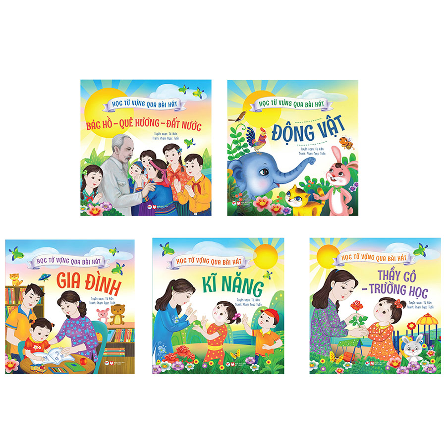 Combo Dành Cho Lứa Tuổi : Học Từ Vựng Qua Bài Hát - Bác Hồ - Quê Hương - Đất Nước + Thầy Cô - Trường Học+ Gia Đình+ Kỹ Năng+ Động Vật