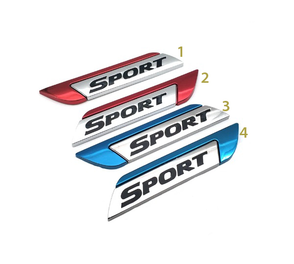 Tem chữ lo go SPORT dán trang trí xe