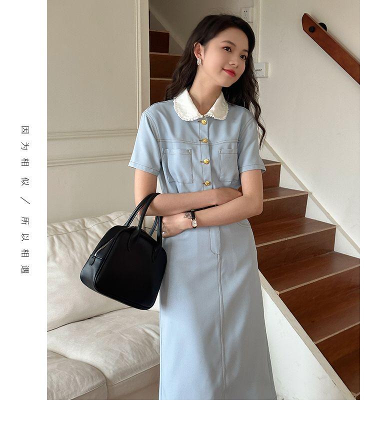 TOBE1SHOP Váy cổ búp bê thơm cho nữ mùa hè 2023 Thiết kế kiểu Pháp