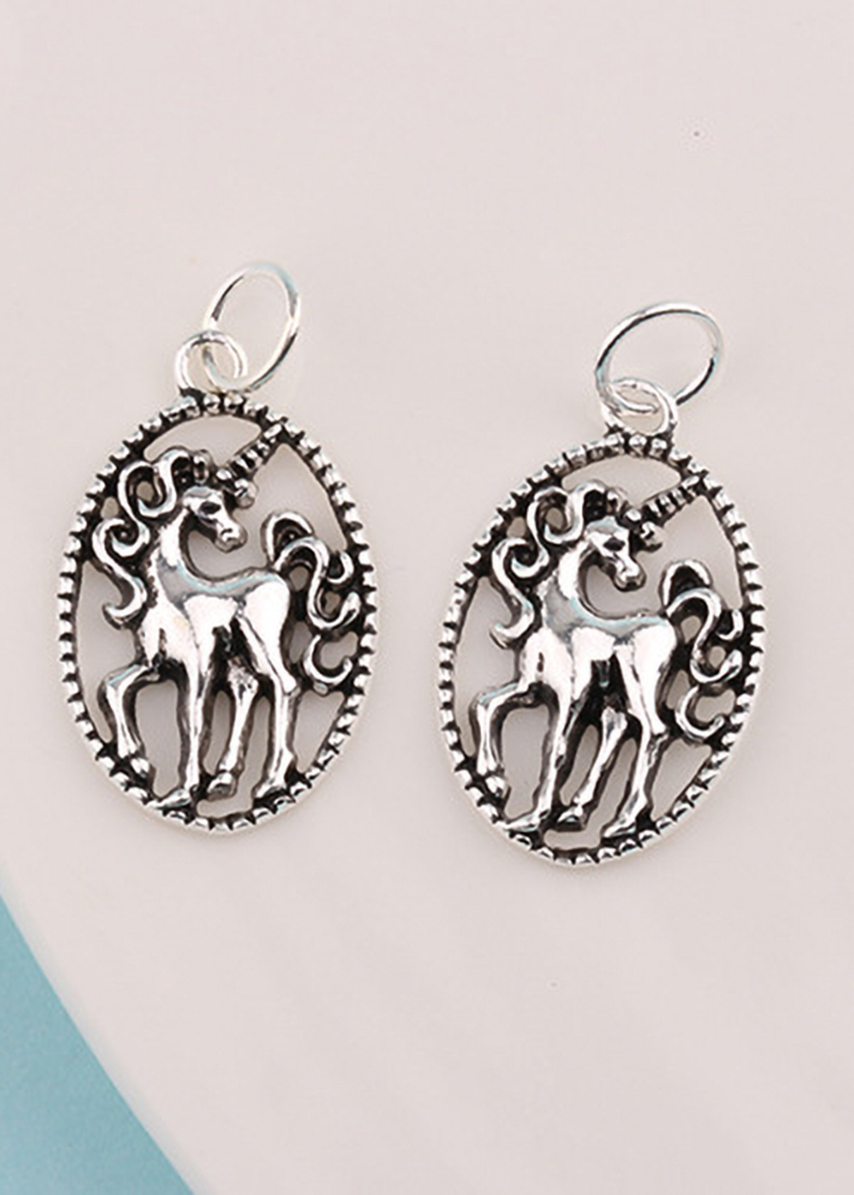 Combo 2 cái charm bạc thái hình ngựa kỳ lân treo - Ngọc Quý Gemstones