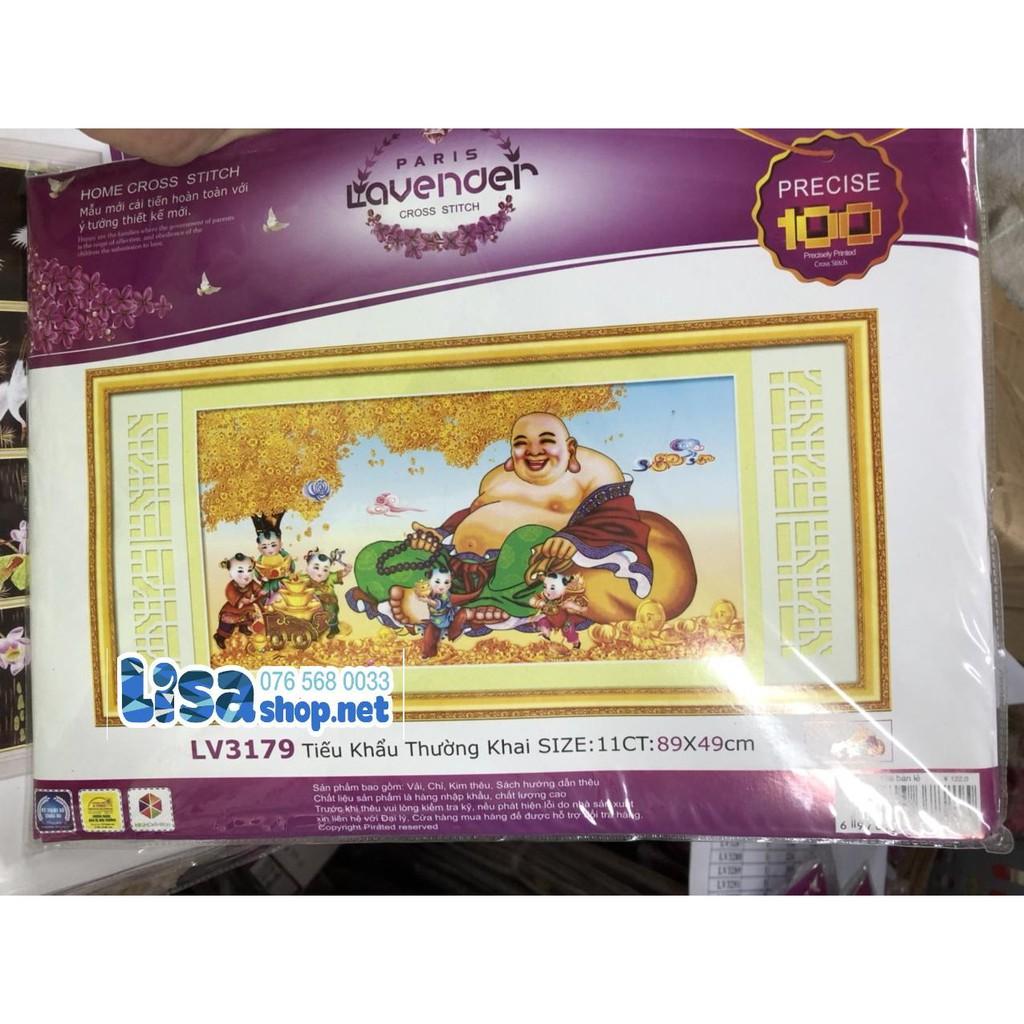 Tranh thêu PHẬT DI LẠC LV3179 (89x49cm) chưa thêu 3d