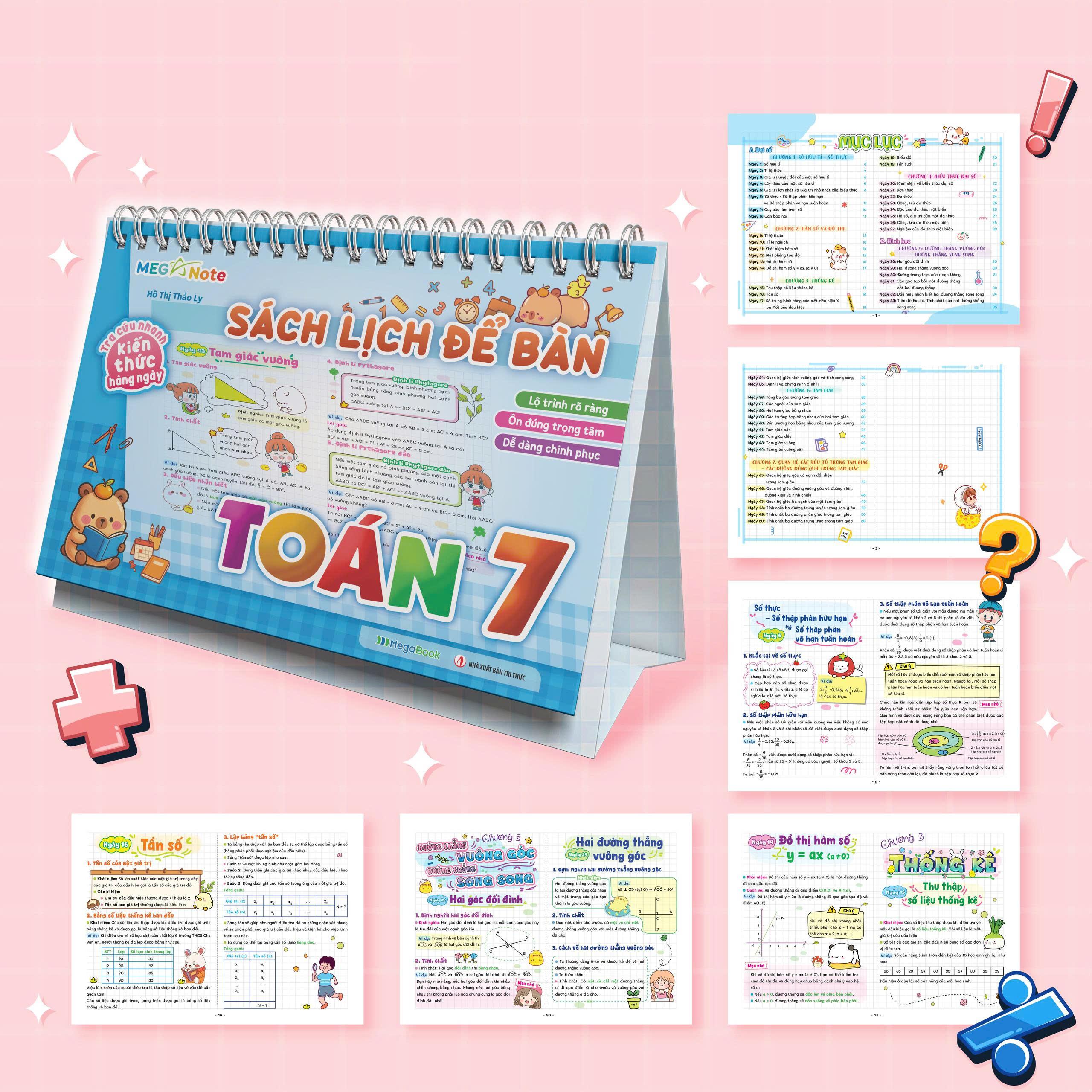 Sách - Sách Lịch Để Bàn - Tra Cứu Nhanh Kiến Thức Hàng Ngày - Toán 7