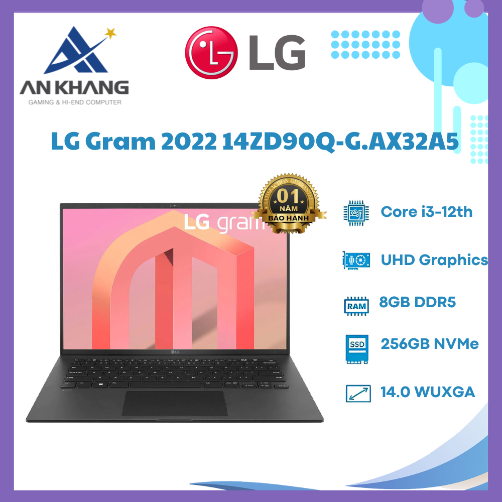 Laptop LG Gram 2022 14ZD90Q-G.AX32A5 - Hàng Chính Hãng - Bảo Hành 12 Tháng