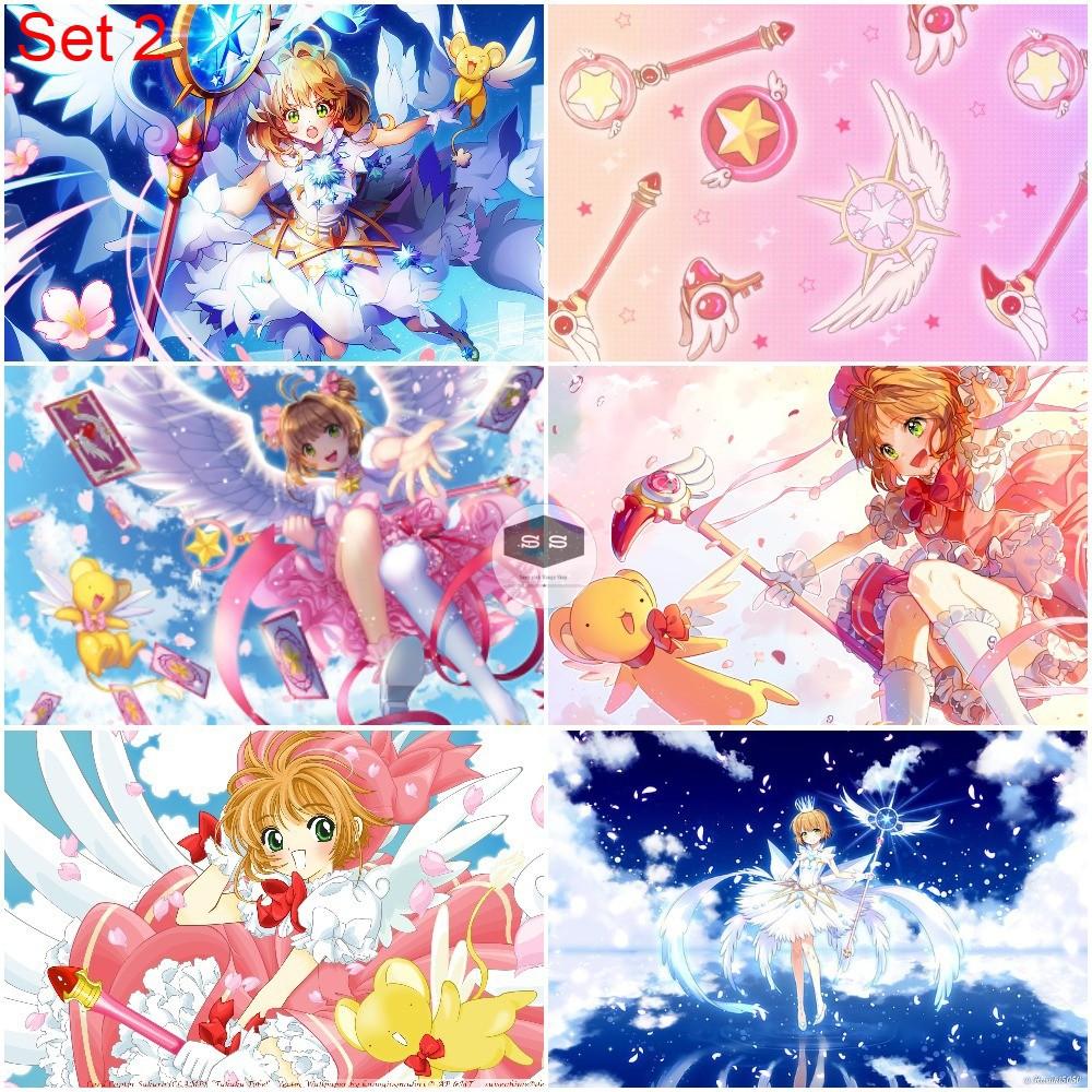 Bộ 6 Áp phích - Poster Anime Thủ Lĩnh Thẻ Bài - Cardcaptor Sakura (bóc dán) - A3, A4, A5