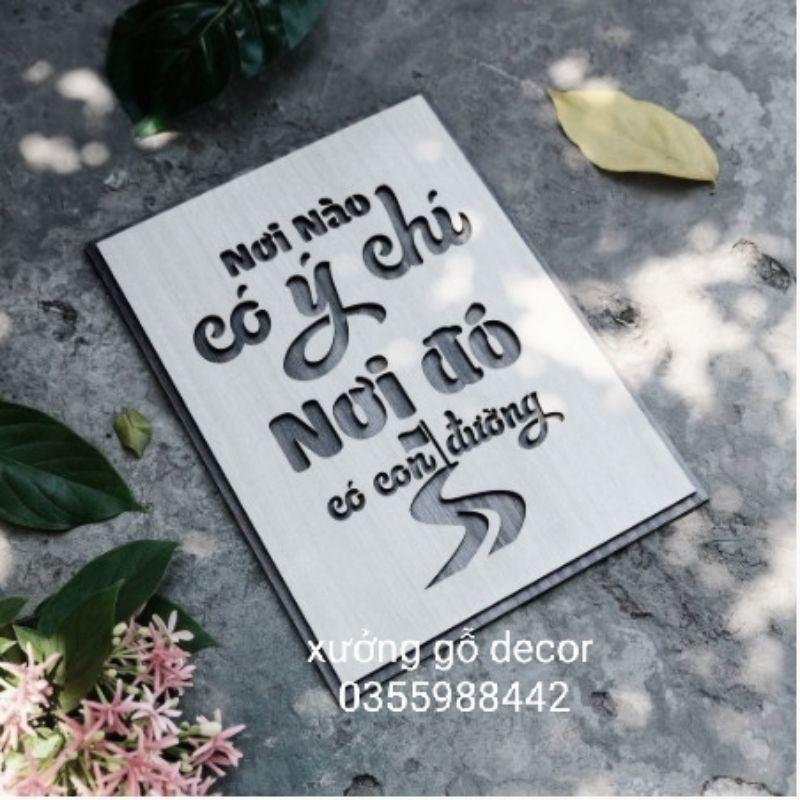 Tranh Treo Tường Bằng Gỗ Tạo Động Lực Làm Việc Slogan - Nơi Nào Có Ý Trí Nơi Đó Có Con Đường