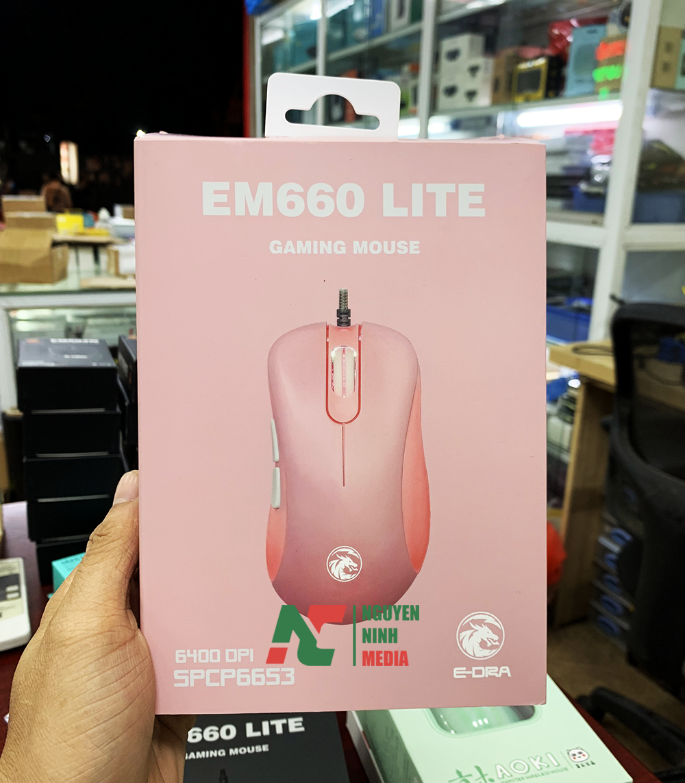 Chuột Gaming E-DRA EM660 Lite Pink (Màu Hồng) - Hàng Chính Hãng