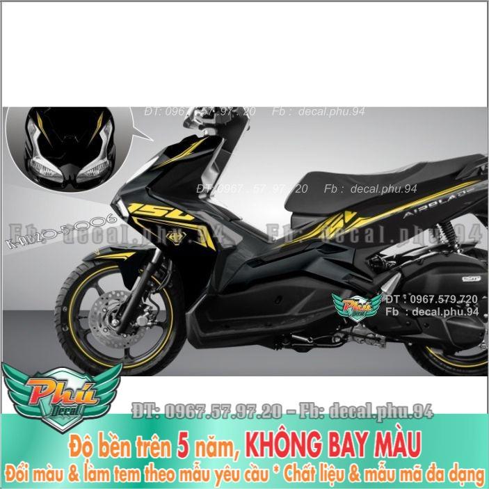Tem rời Airblade 2020 chỉ vàng xe đen -1