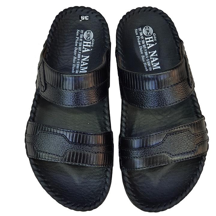 Dép Nam Quai Ngang HÀ NAM Da Bò Thật Cao Cấp DNA2083c