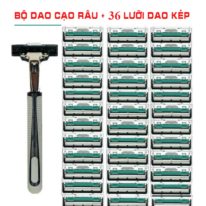 SET DAO CẠO RÂU 36 LƯỠI DAO CẠO THAY THẾ