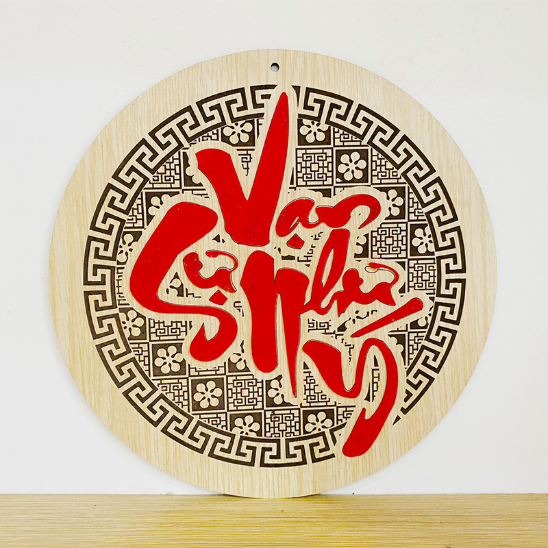 Chữ Vạn Sự Như Ý Thư Pháp - Bảng Gỗ Decor - Trang Trí Nhà Cửa - Tết