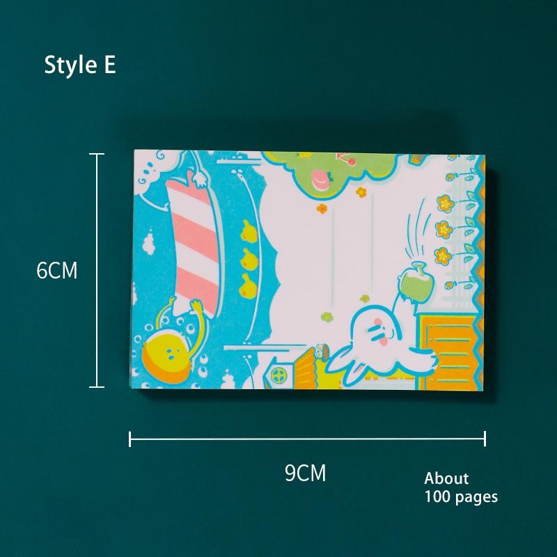 Set 100 giấy ghi chú 60*90mm họa tiết hoạt hình dễ thương phong cách Hàn Quốc