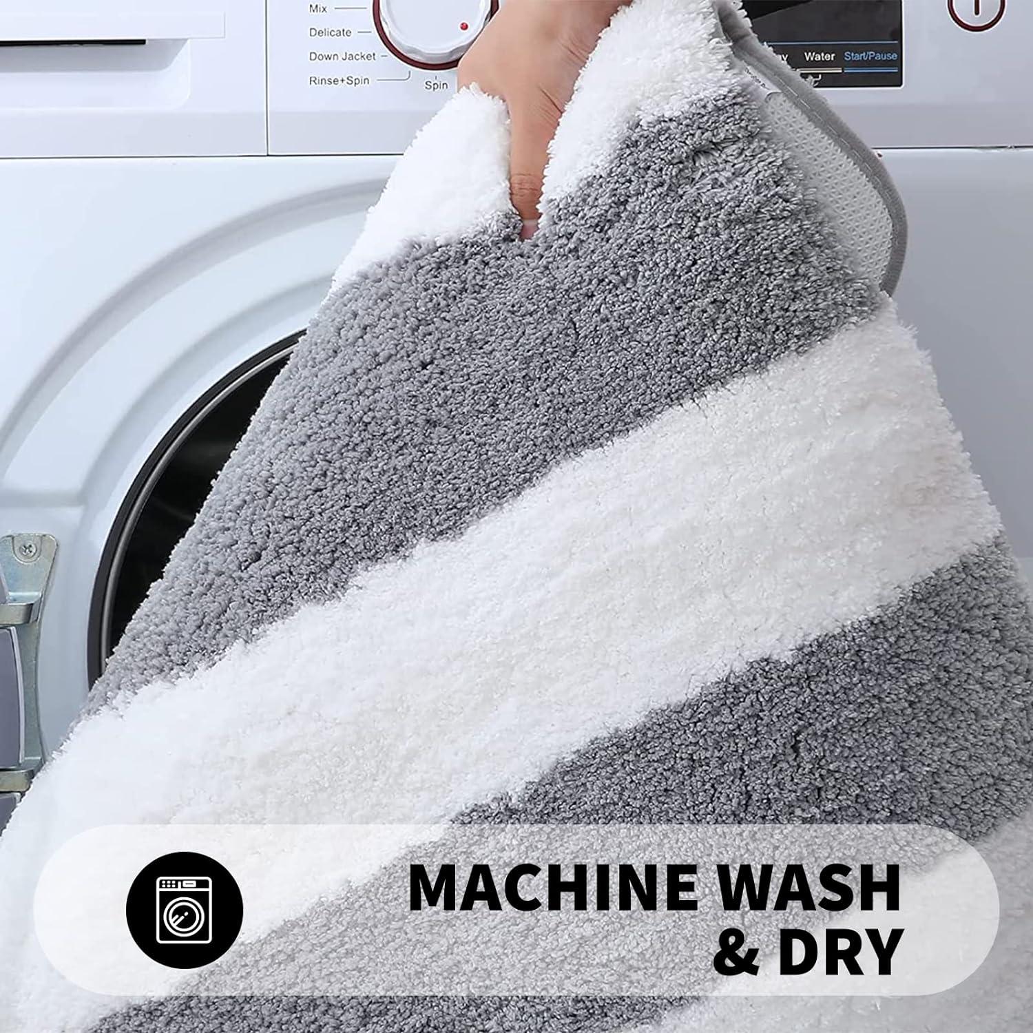 Thảm phòng tắm microfiber, thảm tắm mềm và hấp thụ, không trượt, 40*60 cm, màu xám