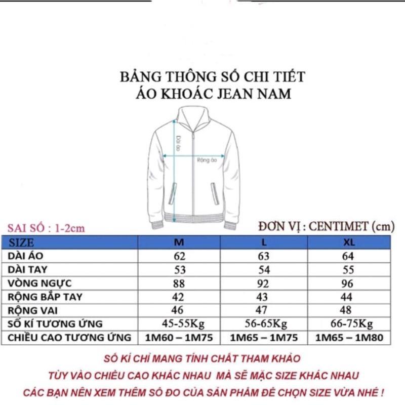 Áo Khoác Jean Nam In Chữ Thời Trang