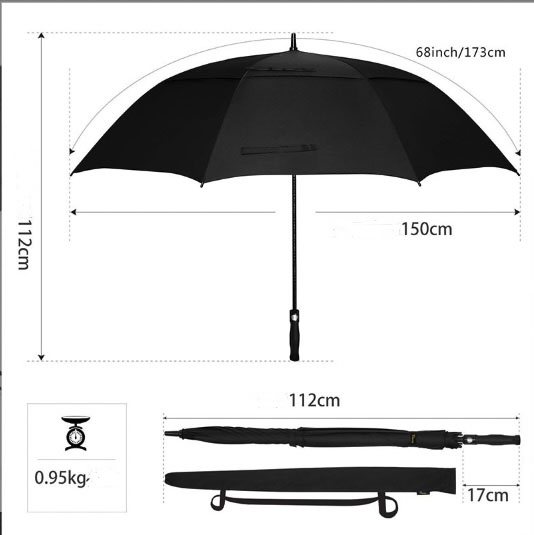 Ô Dù đi mưa che nắng Business, Golf Umbrella DOUBLE CANOPY (34 inch)