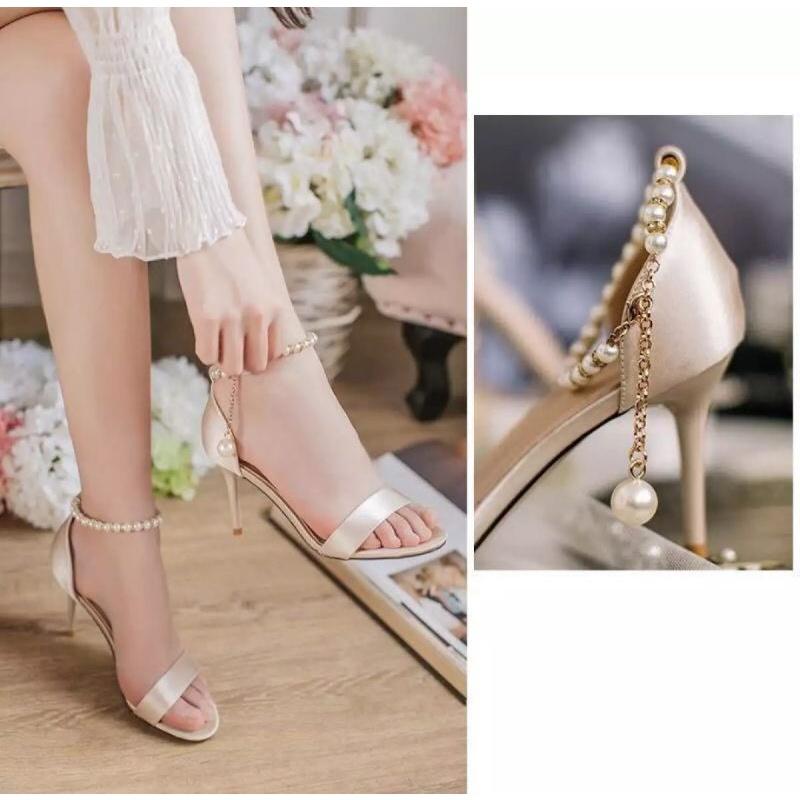 Giày cao gót,giày đi tiệc cao cấp,Sandal 70 cổ ngọc sang chảnh. METSHOP