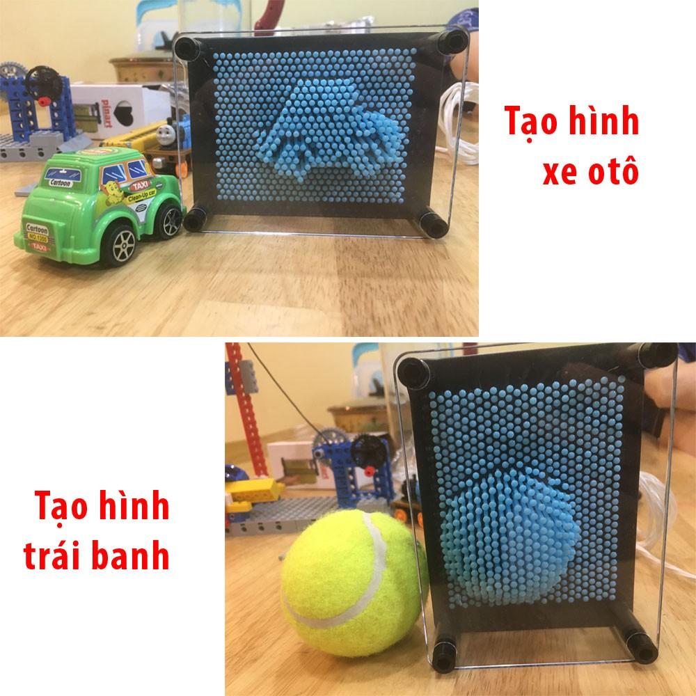 Bộ tạo hình 3D thông minh Bảng Pin art Montessori, đồ chơi Pinart 3D, khắc chữ, in dấu vân tay in khuôn mặt