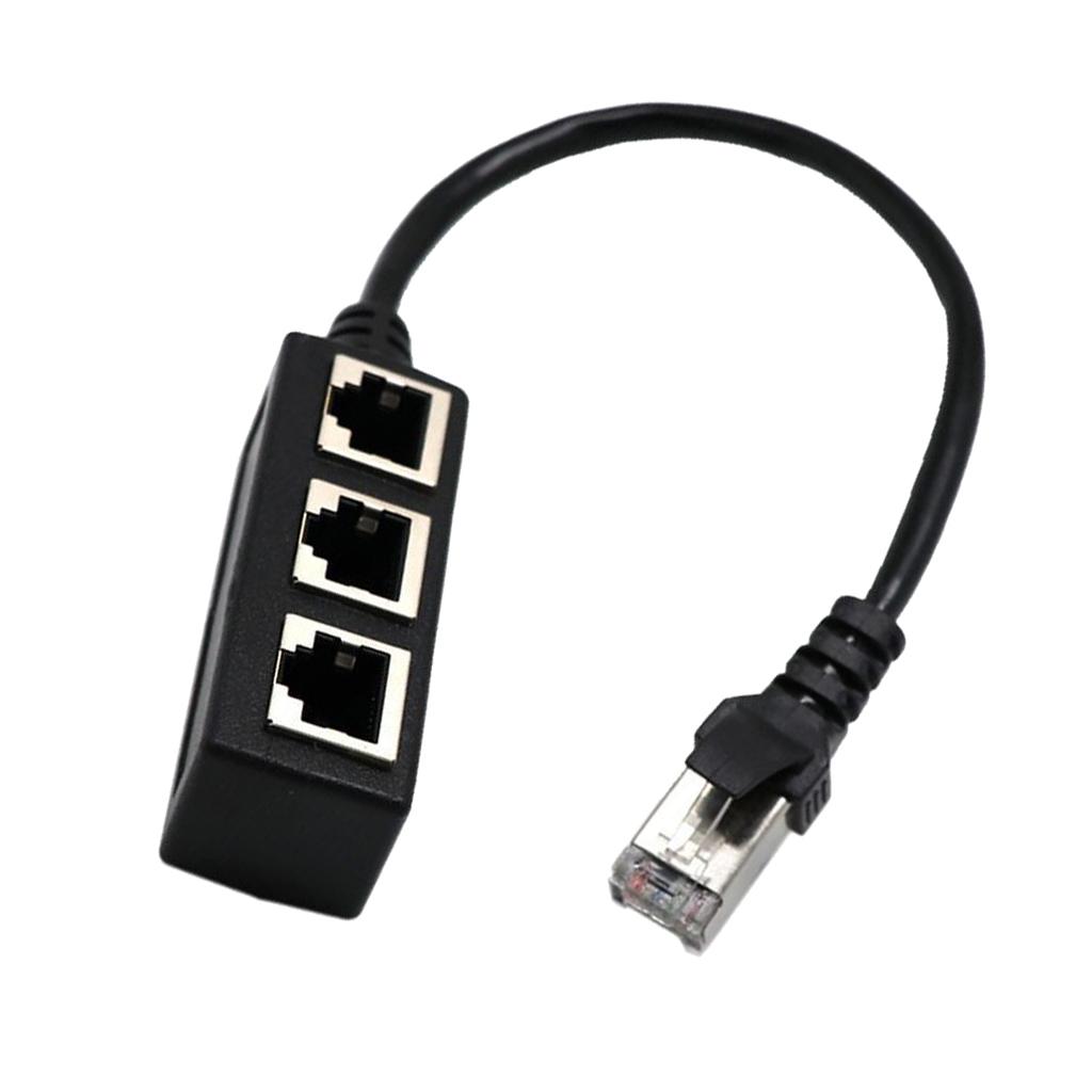 RJ45 Bộ Chia 1 Ra 3 Wys Nữ Ổ Cắm LAN Ethernet Cáp 8P8C Mở Rộng