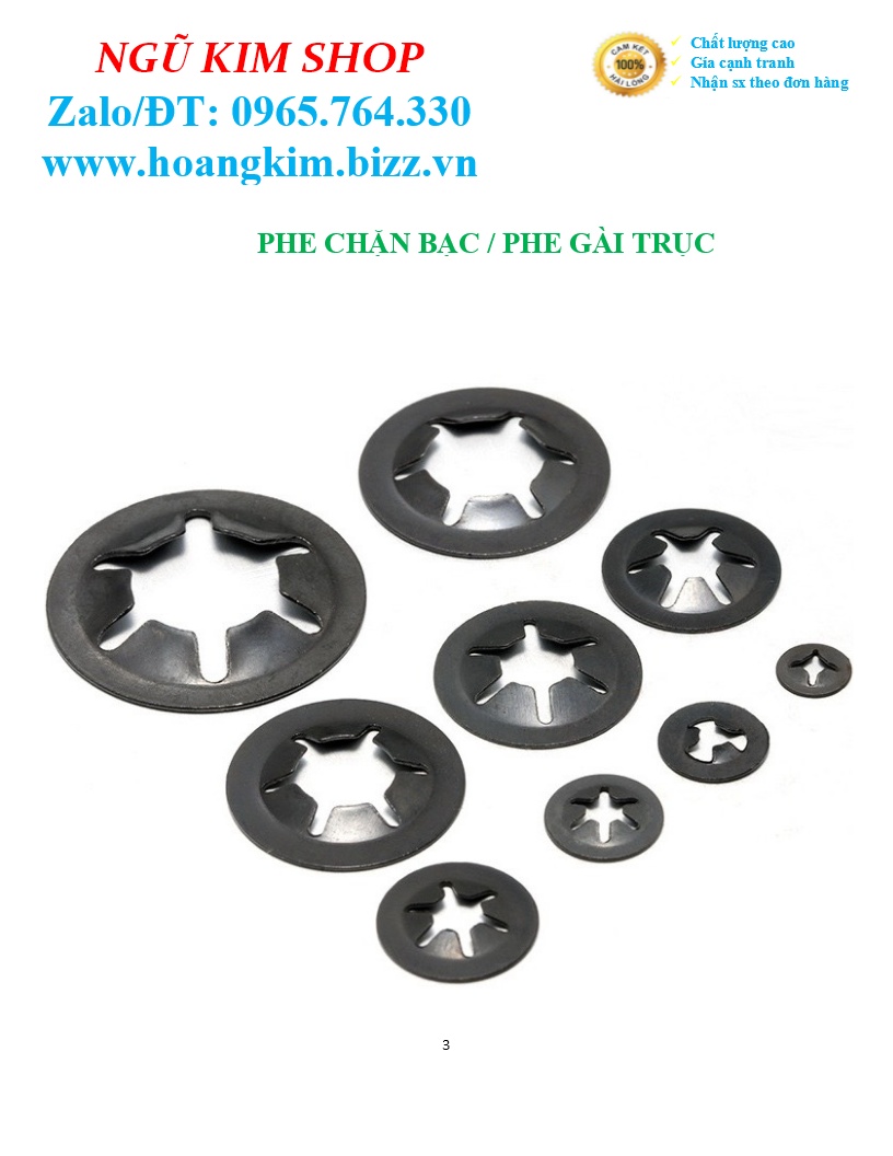 PHE CHẶN BẠC _ PHE GÀI TRỤC M3, M4, M5, M6, M8, M10