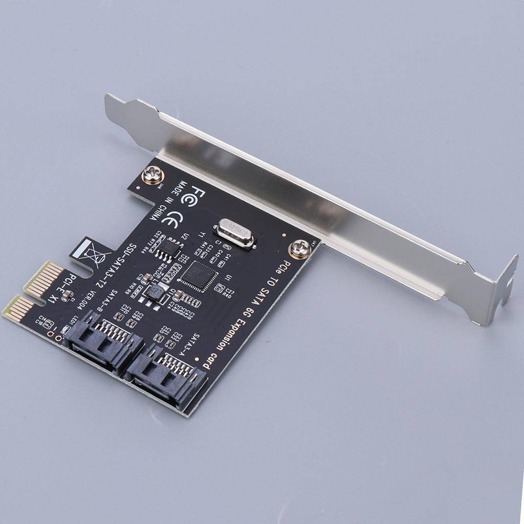 1 to 2 SATA 3.0 PCI E Slot Expansion Card with Internal SATA Header Port Adapter
