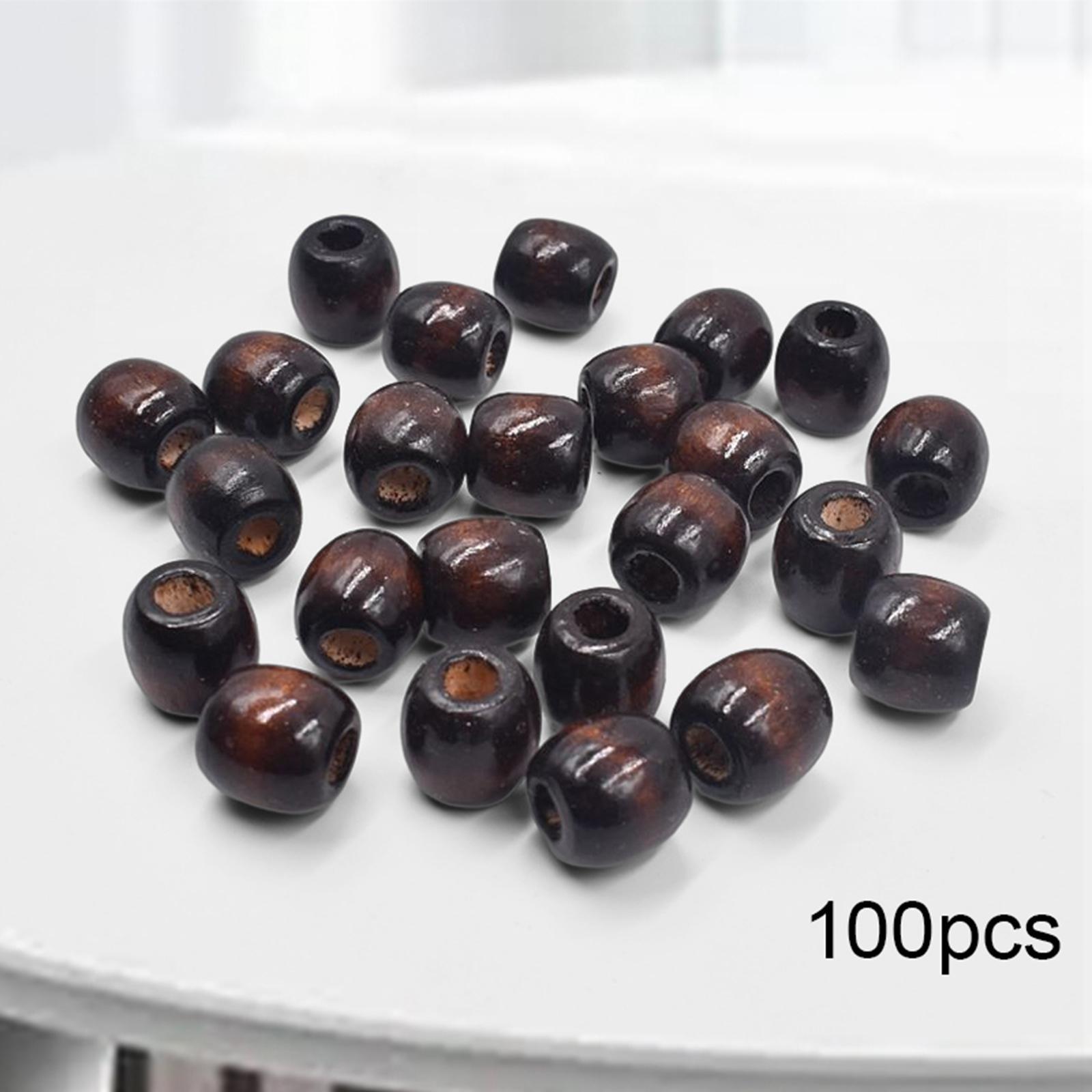 200Pcs Large Hole Wooden Beads Wood Loose Beads Beads for Threading