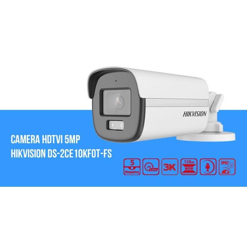 Camera HDTVI có màu ban đêm 5MP HIKVISION DS-2CE10KF0T-FS Hồng ngoại trợ sáng lên đến 20m - hàng chính hãng