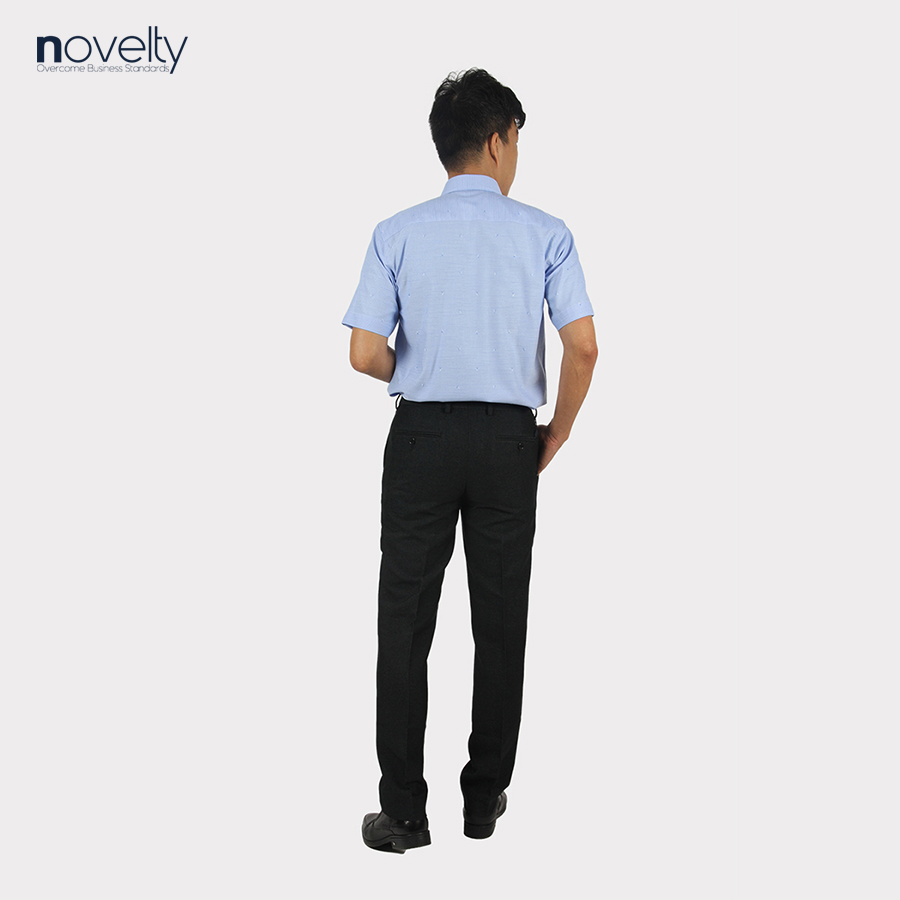 Hình ảnh Áo sơ mi nam ngắn tay Novelty vải dừa thoáng mát Casual hoa văn NSMMINMT3B220783N