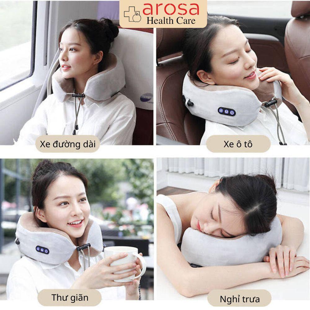 Gối Mát-Xa Cổ Vai Gáy Chữ U, Mát-xa Hồng Ngoại, Giúp Giảm Đau Nhức, Hỗ Trợ Trị Liệu, Bảo Hành 12 Tháng
